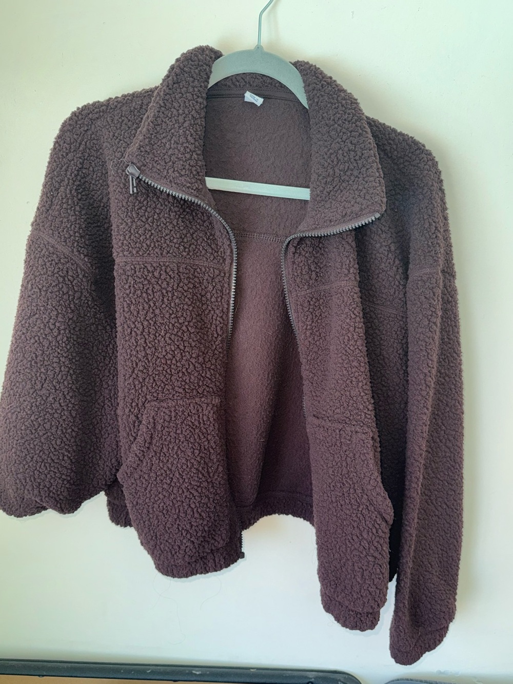Old Navy Plush Teddy Sherpa Zip Jacket - Chocolate Brown